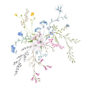 水彩郁金香組合 花卉藝術的絢麗綻放